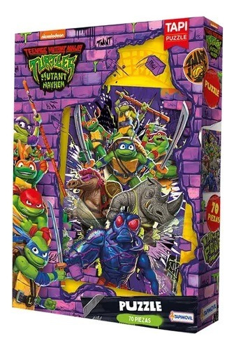 Puzzle 70 Piezas Las Tortugas Ninja Nick Tapimovil - Yamanca