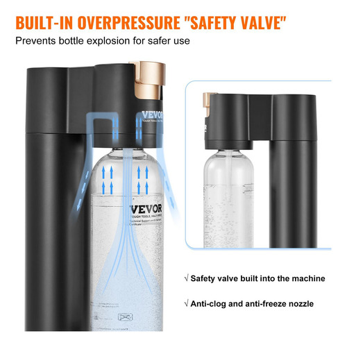 Máquina De Agua Con Gas Vevor Seltzer 1l Sin Bpa