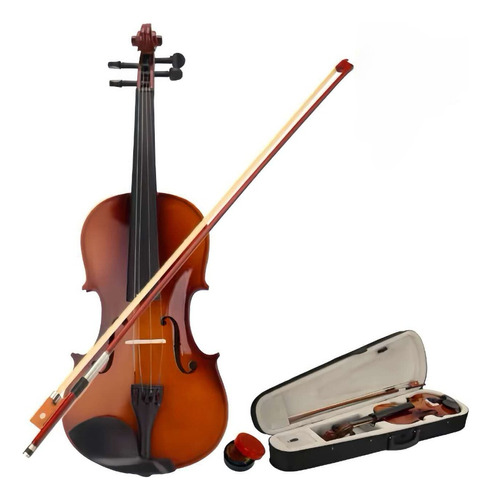 Violin 1/2 Latino Equipado Natural Brillo Profesional Maple 