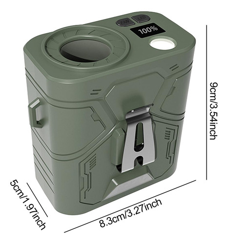 Ventilador De Clip De Cintura Fuerte Portátil De Aire Verde
