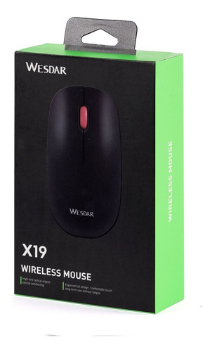 Imagen 3 de 3 de Mouse inalámbrico Wesdar X19 negro