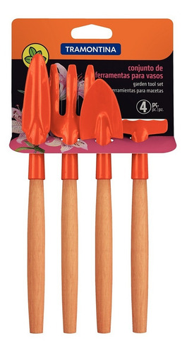 Conjunto Jardinagem 4 Peças Tramontina Para Vasos Pequenos