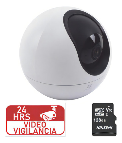 Mini câmera PTZ IP Ezviz C6-PLUS-256 PT 4 MP de armazenamento MicroSD 256 GB Detecção sem fio para humanos, animais de estimação e áudio bidirecional CS-C6 Night Vision Plus Tracking Zoom