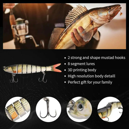Pike Wobblers: 13.4cm, 18.6g Multi-jointed Fishing Lure