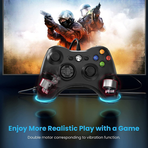 Imagen 7 de 9 de Joystick Control Para Xbox 360 Y Pc Con Cable 2.5 M Rgames