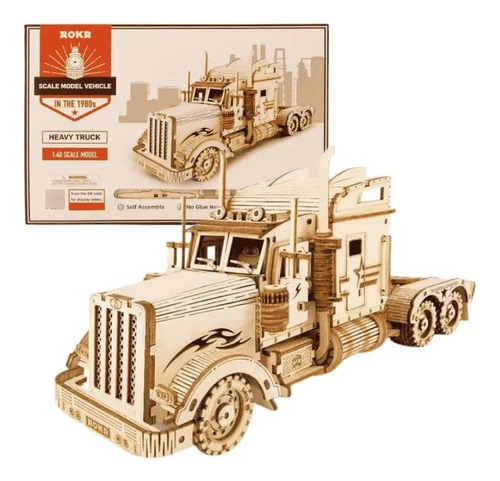 Juguete Heavy Truck  Puzzle 3d Encastre De Madera