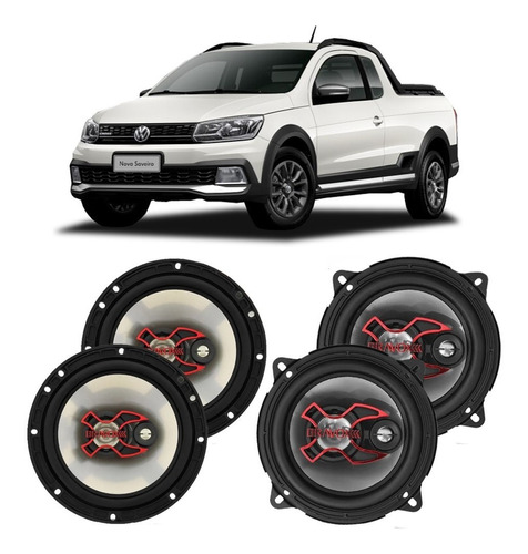 Falante Vw Saveiro G7 2017 A 2020 Bravox 200w Automotivo Kit