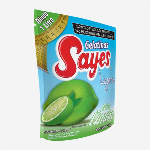 Imagen 2 de 4 de Gelatina Ligera Sayes Sabor Limon 24 Piezas De 24gr