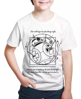 Camisetas Infantil Star Wars Bb8 Droid Vitruvian Han Rey