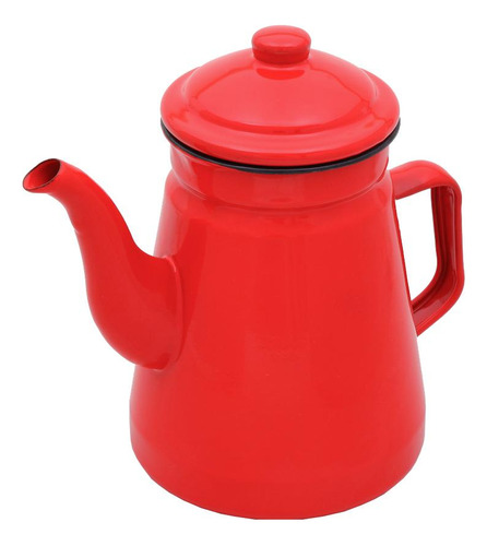 Bule Para Café Chá Retrô Ferro Esmaltado 1 Litro Mimo Style Cor Vermelho