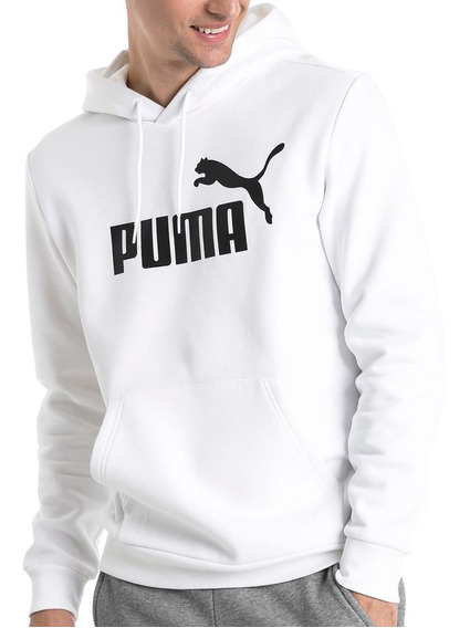Buzo Moda Puma Essential Hoody Big Logo Blanco - Hombre | Mercado Libre
