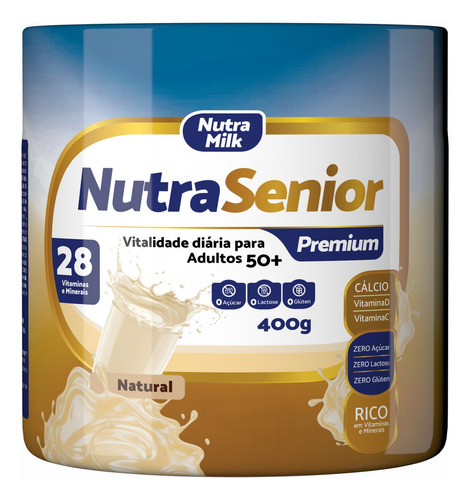 Melhor Suplemento Alimentar Sem Lactose - Nutra Senior 400g Sabor Natural