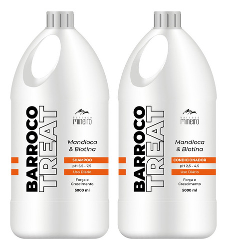 Kit Barroco Mineiro Mandioca E Biotina Sh + Cond 5l Treat