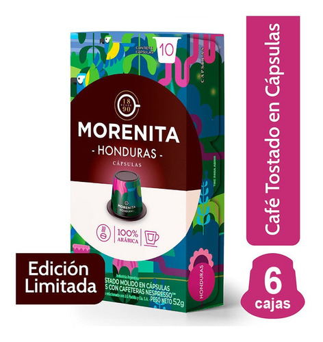 Morenita Cafe En Capsulas Honduras 10 Capsulas X 6 Cajas