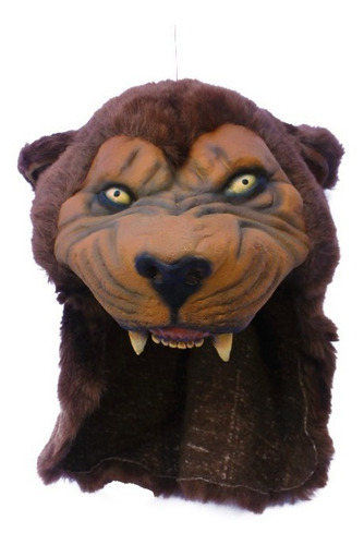 Máscara De Cougar Helmet Casco De Puma Disfraz Halloween Color Café