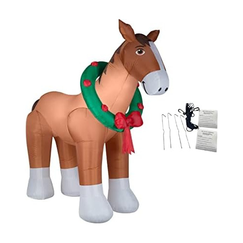 Caballo Clydesdale Inflable De Vacaciones, 9 Pies De An...