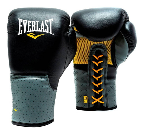 Guantes Boxeo Everlast Pro Leather Cuero Cordones - Olivos