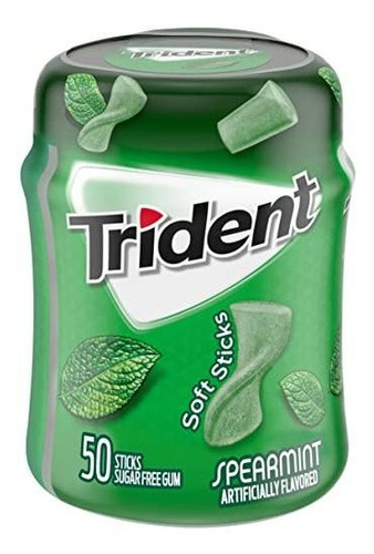 Chicle - Goma De Mascar Sin Envoltorio Trident, Menta Verde,