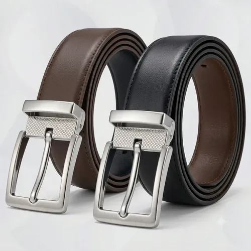 Cinto Masculino Sintético Dupla Face Preto Marrom 120 Cm Preto/marrom Lisa 120