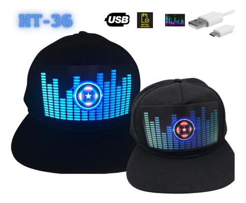 Gorra Led Modelo Capitan America Ht36