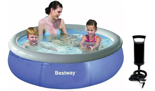 Piscina Bestway 1000 Litros Inflável 12560 C Bomba De Inflar