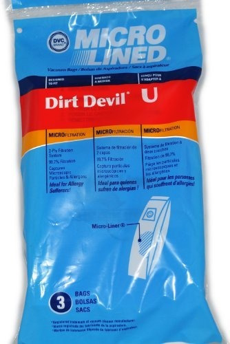 Dirt Devil Type U Microfresh Bolsas De Vacío (paquete De 3),