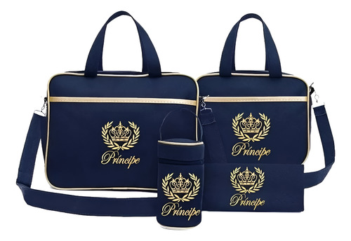 Kit Bolsa Maternidade Class Baby Príncipe - 4 Cor Azul-marinho