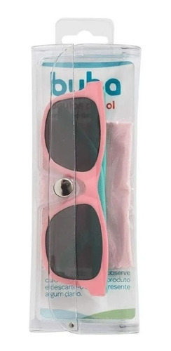 Óculos De Sol Buba ® Com Estojo Prot. Solar Color Pink 11748