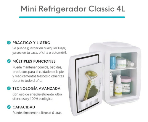 Cooluli Mini Refrigerador Classic 4l Color Negro/blanco