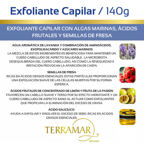 Exfoliante Capilar Algas Marinas Y Semilla De Fresa Terramar