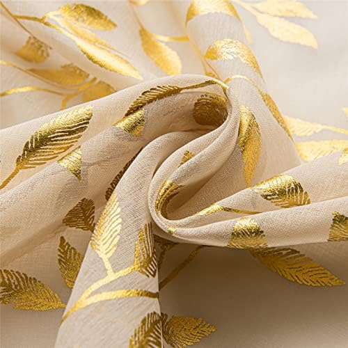 Juego De 2 Paneles De Cortinas Traslúcidas Color Beige De 84
