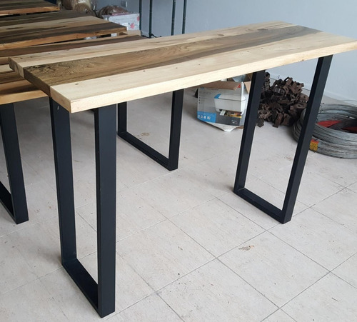 Imagen 7 de 10 de Desayunador Malcom 40x120cm Industrial Madera Guayubira