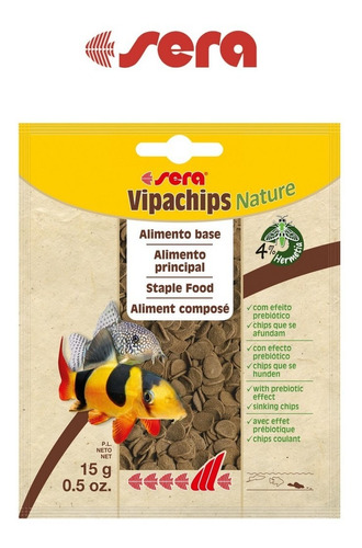 Ração Para Peixes De Fundo Vipachips Nature 15g Sera