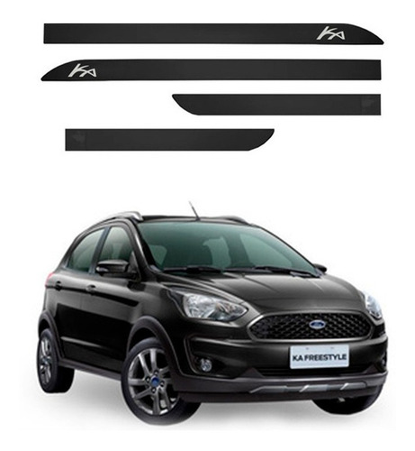 Friso Lateral Protetor Ford Ka 2014 A 2020 Preto Bristrol