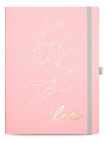 Caderno Papertalk Pautado Pink Stone Geométrico Ultra17,5x24