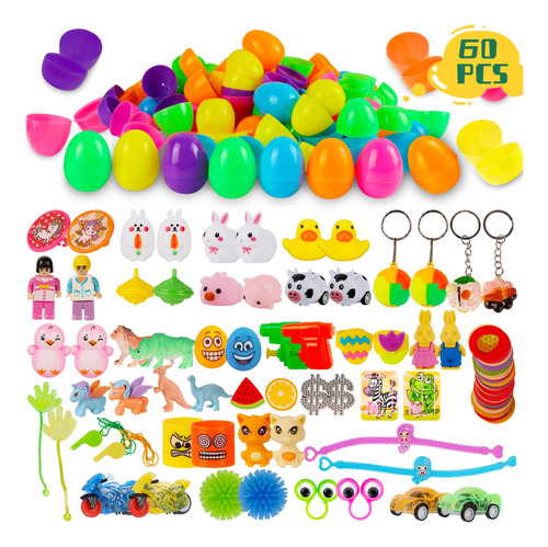 60 Juguete Para Relleno Huevo Pascua Niño Plastico Color