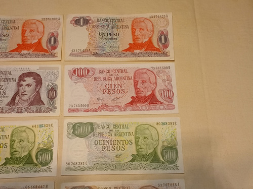 Billetes De Argentina Antiguos Peso Y Pesos Ley X 8 Sc Sc-