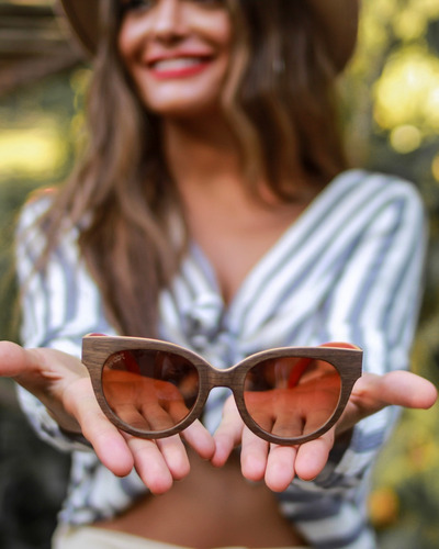 Gafas Anteojos Sol 100% Madera Woot8 - Sunset Walnut