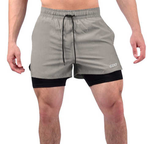 Shorts Con Calza Gdo Workout Ciclista Running Reflectivo Gym