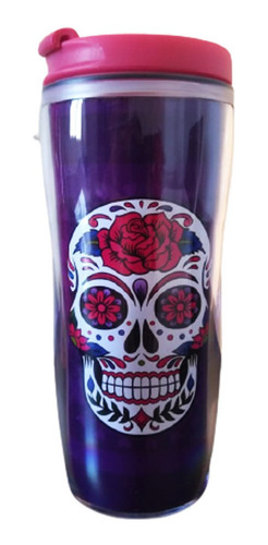 Imagem 1 de 1 de Copo Térmico Roxo 350ml - Caveira Mexicana
