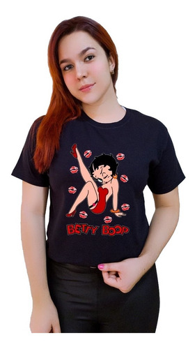 Polera Dama Estampada 100%algodon Diseño Betty Boop