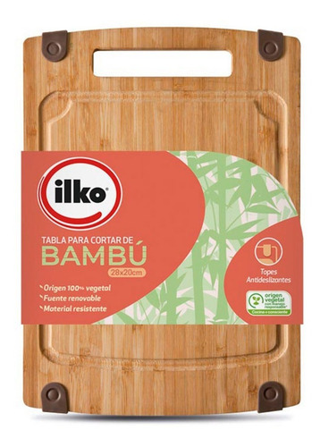 Imagen 4 de 6 de Tabla De Cocina Para Picar Ilko Bambú 28x20 Cm