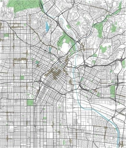 Mapa De Los Angeles - Estados Unidos - Lamina De 40 X 50
