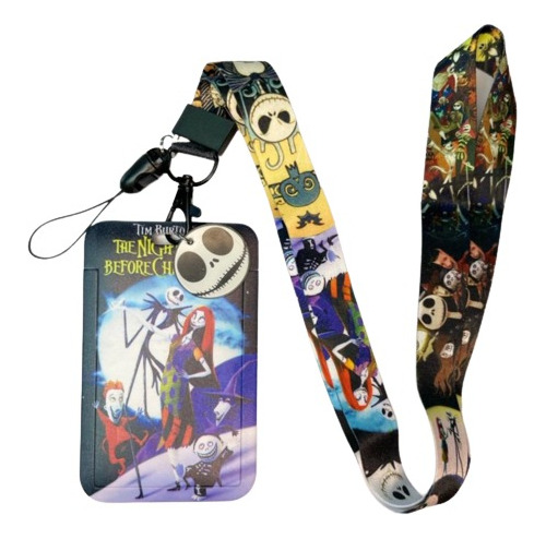 Porta Credencial + Lanyard The Night Jack And Sally
