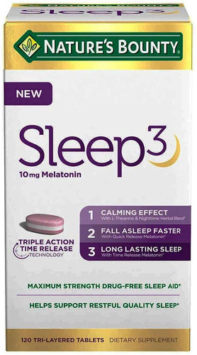 Imagen 2 de 5 de Melatonina Premium 10 Mg Premium Sleep3 Tri-capa 120 Tabs