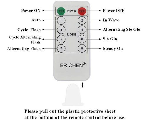 Erchen Solar Powered Led String Lights With Backup Batt...