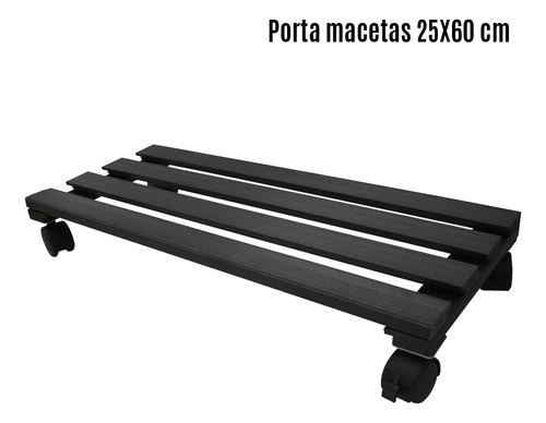 Base Soporte Maceta Portamaceta Ruedas 25x60cm Resistente