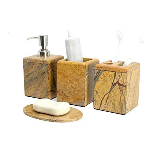 Set De Accesorios De Baño Kleo Hecho De Piedra Natural...