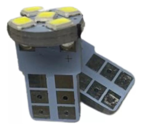 Par Lampada Esmagada Led Meia Luz Farol 5 Leds T10 12v