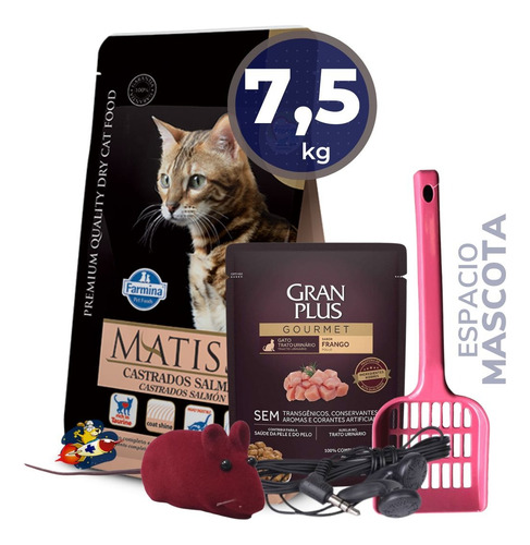 Imagen 1 de 9 de Alimento Matisse Salmón Gato Castrado 7.5 Kg + Regalo!